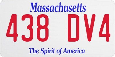 MA license plate 438DV4