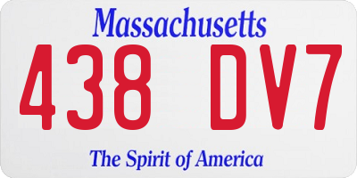 MA license plate 438DV7