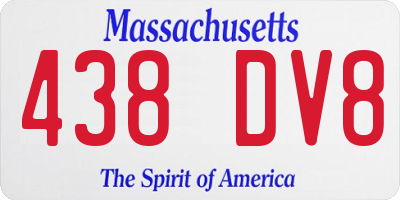 MA license plate 438DV8