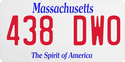 MA license plate 438DW0
