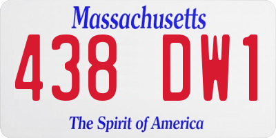 MA license plate 438DW1