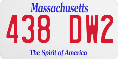 MA license plate 438DW2
