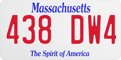 MA license plate 438DW4