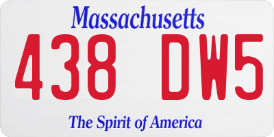 MA license plate 438DW5