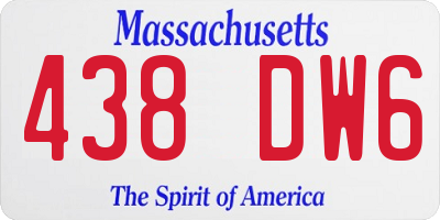 MA license plate 438DW6