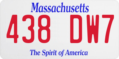 MA license plate 438DW7