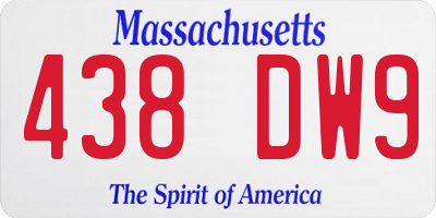 MA license plate 438DW9