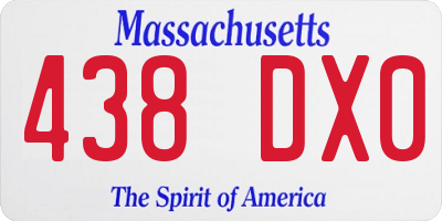 MA license plate 438DX0