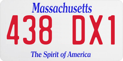 MA license plate 438DX1
