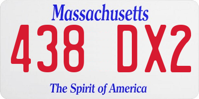 MA license plate 438DX2