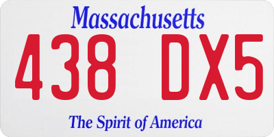 MA license plate 438DX5