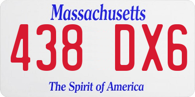 MA license plate 438DX6