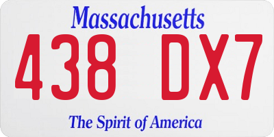 MA license plate 438DX7