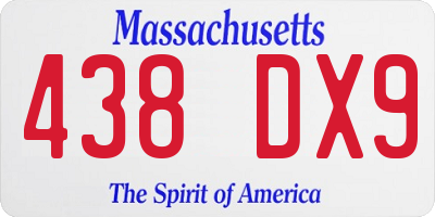 MA license plate 438DX9