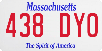 MA license plate 438DY0
