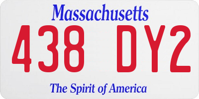 MA license plate 438DY2