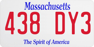 MA license plate 438DY3