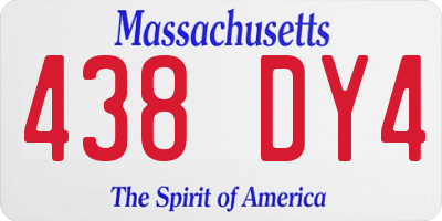 MA license plate 438DY4