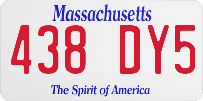 MA license plate 438DY5