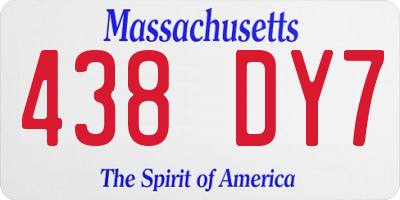 MA license plate 438DY7