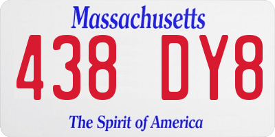 MA license plate 438DY8