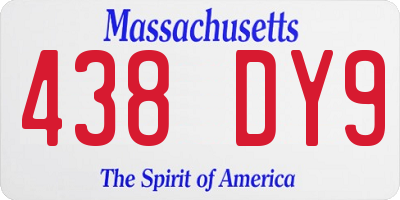 MA license plate 438DY9