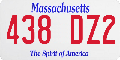 MA license plate 438DZ2