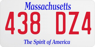 MA license plate 438DZ4
