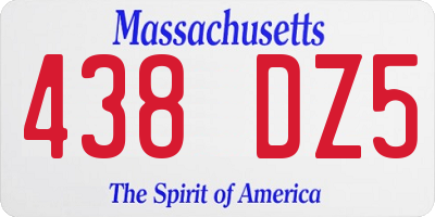 MA license plate 438DZ5