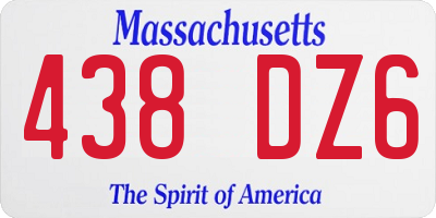 MA license plate 438DZ6