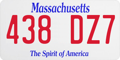 MA license plate 438DZ7