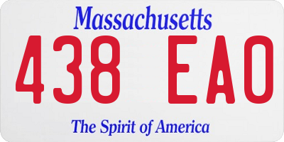 MA license plate 438EA0
