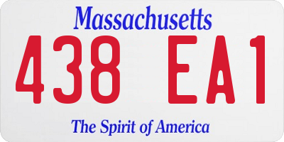 MA license plate 438EA1