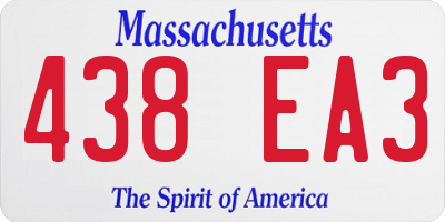 MA license plate 438EA3