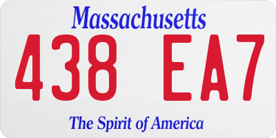 MA license plate 438EA7