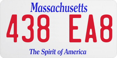 MA license plate 438EA8