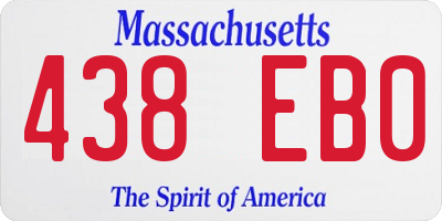 MA license plate 438EB0