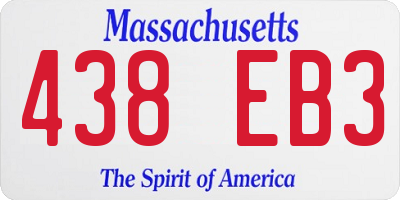 MA license plate 438EB3