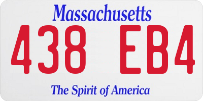 MA license plate 438EB4