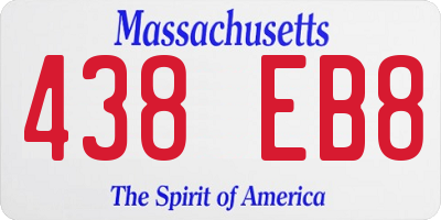 MA license plate 438EB8
