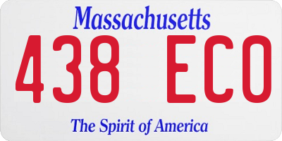 MA license plate 438EC0