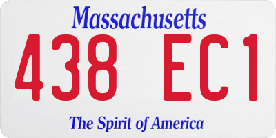 MA license plate 438EC1