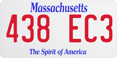 MA license plate 438EC3