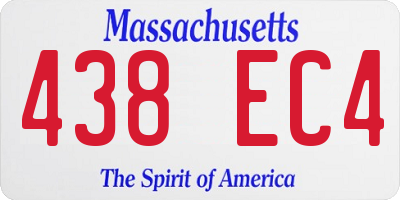 MA license plate 438EC4