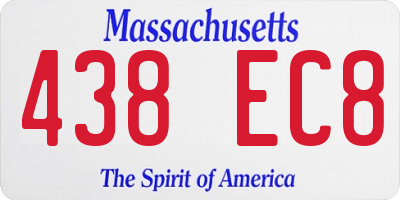 MA license plate 438EC8
