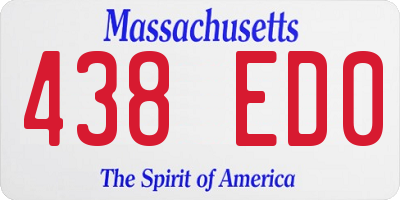 MA license plate 438ED0