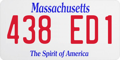 MA license plate 438ED1