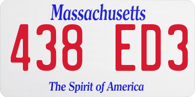 MA license plate 438ED3