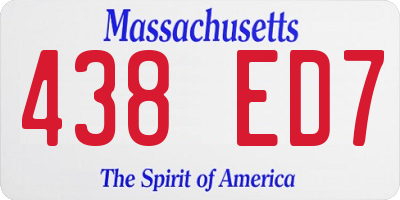 MA license plate 438ED7