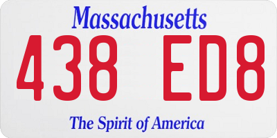 MA license plate 438ED8